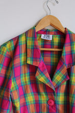 Load image into Gallery viewer, 1990s Hot Pink Plaid Cropped Clueless Jacket