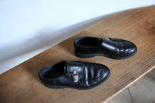 Load image into Gallery viewer, 1990s Black Leather ESPRIT Footwear Silver Buckle Loafers - Size 8.5