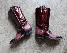 Load image into Gallery viewer, Tony Lama Burgundy Patent Leather Cowgirl Boots