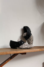Load image into Gallery viewer, 1980s Dalmation Pony Hair &amp; Black Leather Pointed Button Mules - Made in Italy -Size 8