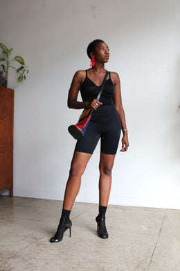 1980s Form Fit One Piece Shorts Bodysuit