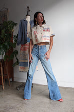 Load image into Gallery viewer, Lotus Flower Rice Sack Cropped Button-up