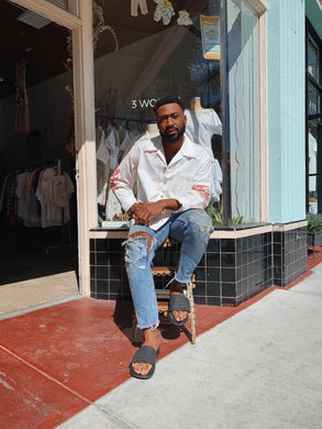 Lotus Flower Rice Sack Work Shirt