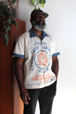 5 Tigers Flour Sack + African Wax Fabric Button-up