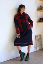 Load image into Gallery viewer, 1980s Graphic Sweater &amp; Pleated Skirt Wool Set