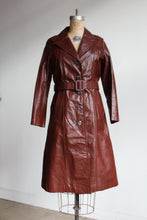 Load image into Gallery viewer, 1970s Chestnut Brown Leather Trench Coat