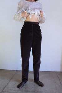 1980s Eggplant Brown Wide Wale Corduroy Trousers