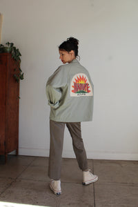 Radiant Alfalfa Sage Grey Zip Up Jacket