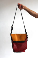 Load image into Gallery viewer, 1980s Colorblock Leather Crossbody Bucket Bag