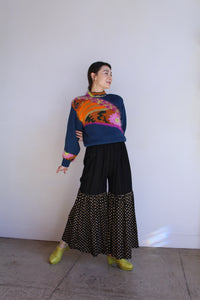 1980s Art to Wear Abstract Color Pop Knit Sweater