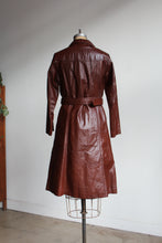 Load image into Gallery viewer, 1970s Chestnut Brown Leather Trench Coat