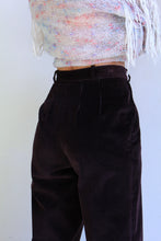 Load image into Gallery viewer, 1980s Eggplant Brown Wide Wale Corduroy Trousers