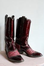 Load image into Gallery viewer, Tony Lama Burgundy Patent Leather Cowgirl Boots