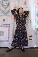 Load image into Gallery viewer, 1980s Black Silk Novelty Clock Print Jacket + Skirt Set